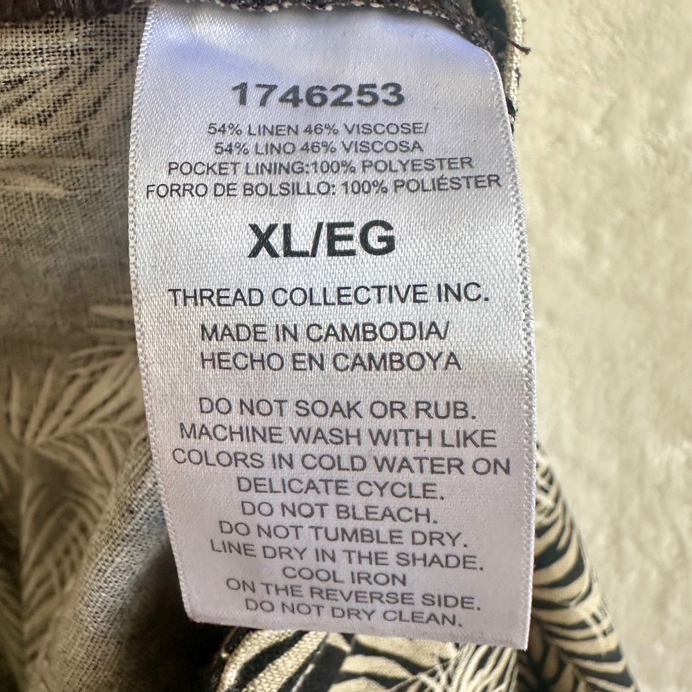 Ellen Tracy Black Cream Palm Print Linen Blend Mock Wrap Skort XL - Picture 5 of 5